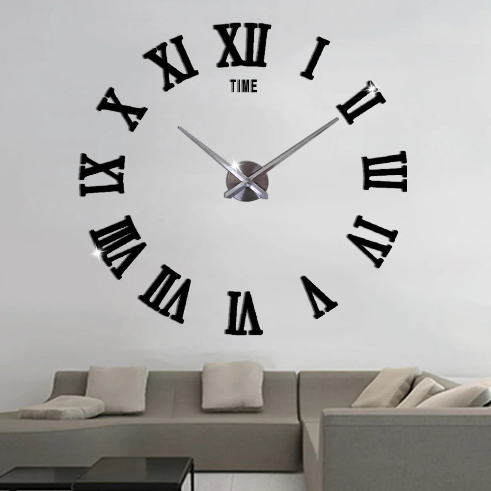 3D Roman Number Wall Clock Home Decor