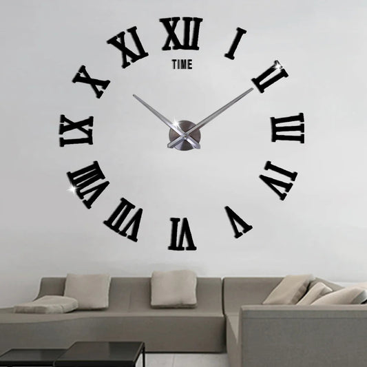 3D Roman Number Wall Clock Home Decor