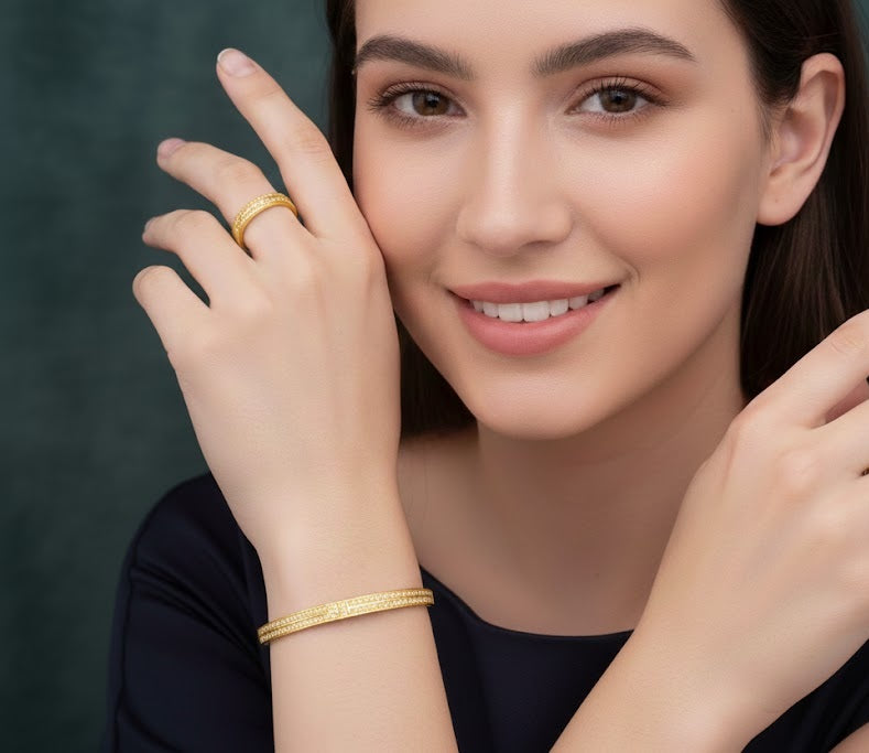 Classic Line Zircon Bangle & Ring Set